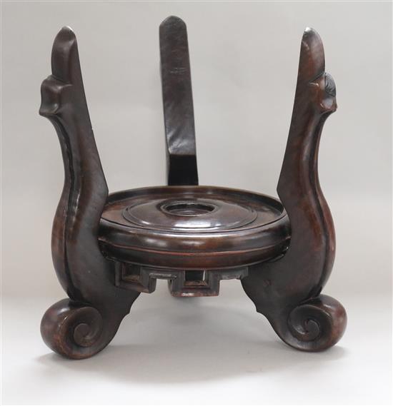 A large Chinese rosewood vase stand